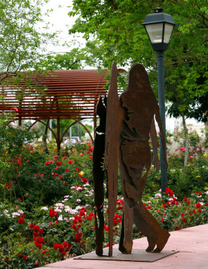 Statues in the rose garden